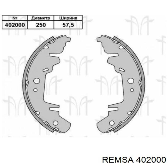 Колодки гальмові задні, барабанні 402000 Remsa