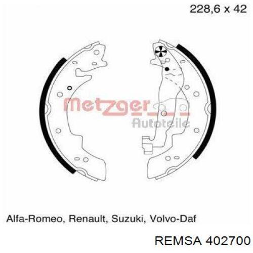 Купить 402700 Remsa Задние барабанные тормозные колодки