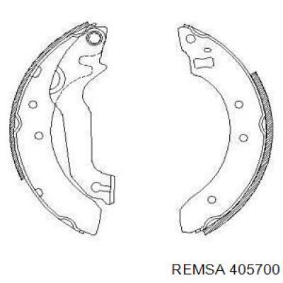 Задние барабанные колодки 405700 Remsa