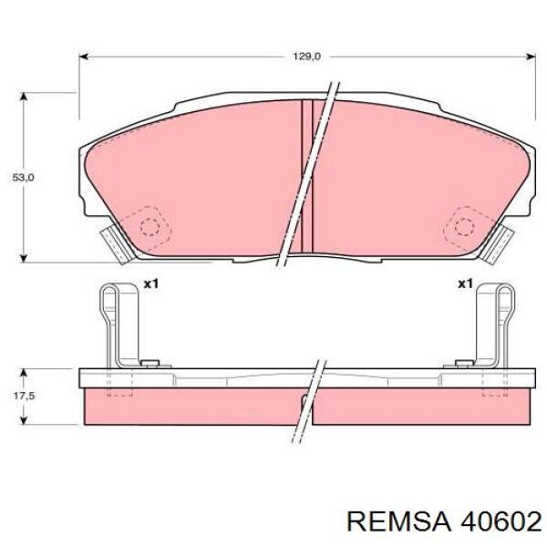 40602 Remsa колодки тормозные передние дисковые