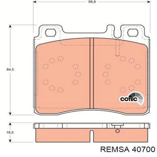 Задние тормозные колодки 40700 Remsa