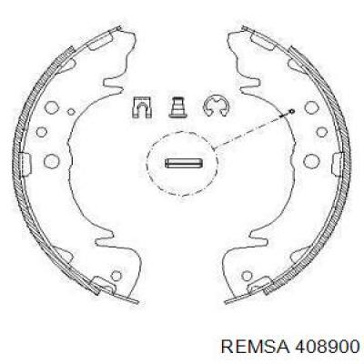 Задние барабанные колодки 408900 Remsa