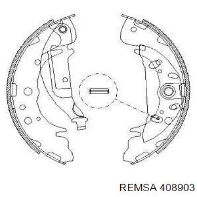 Задние барабанные колодки 408903 Remsa