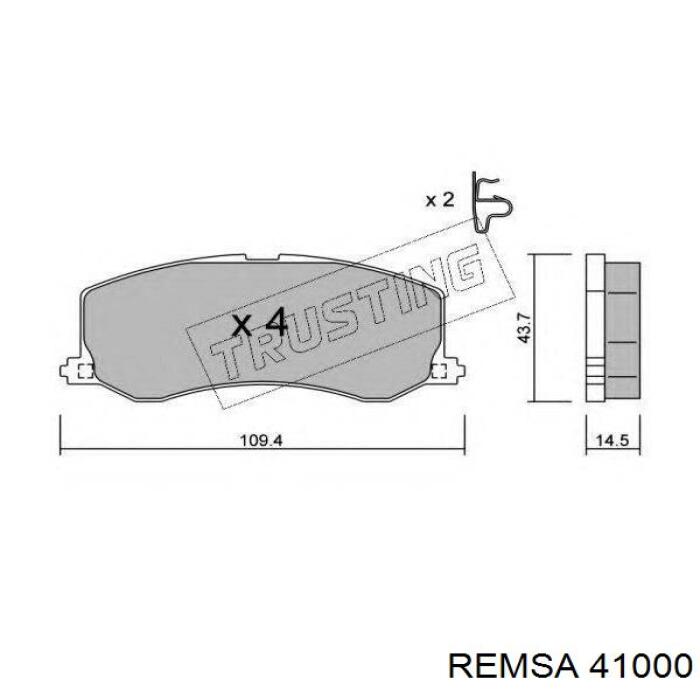 Передние тормозные колодки 41000 Remsa