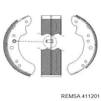 Задние барабанные колодки 411201 Remsa