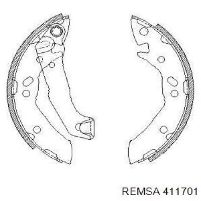 Задние барабанные колодки 411701 Remsa