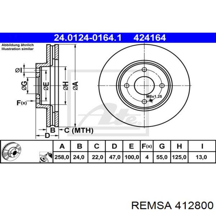 Барабанные колодки Remsa 412800