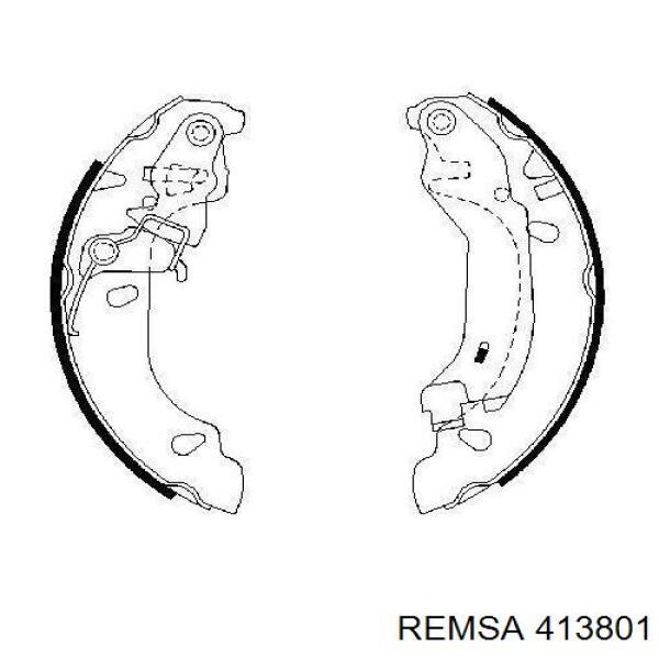 Задние барабанные колодки 413801 Remsa