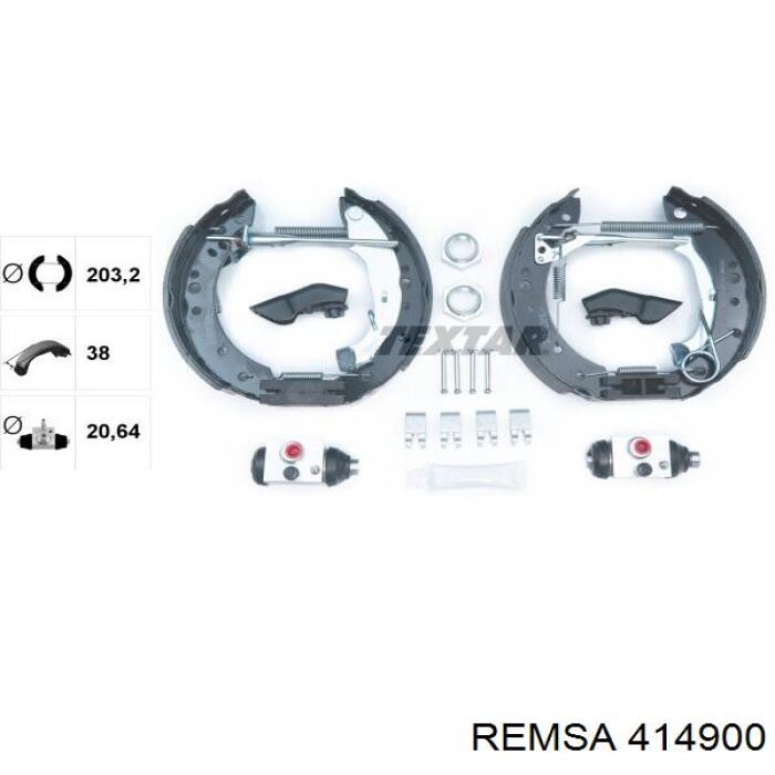 Задние барабанные колодки 414900 Remsa