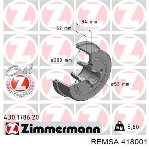 Тормоза рабочие задние ножные и тормозные барабаны Remsa 418001 цена, от 19.04 USD