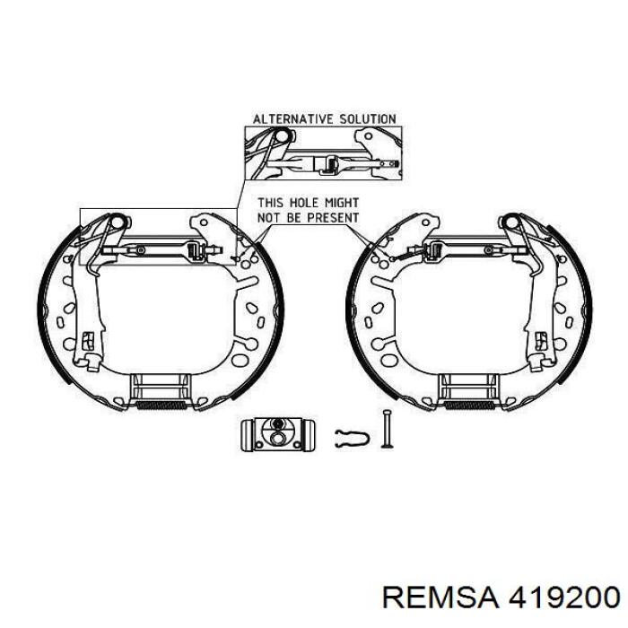 Задние барабанные колодки 419200 Remsa