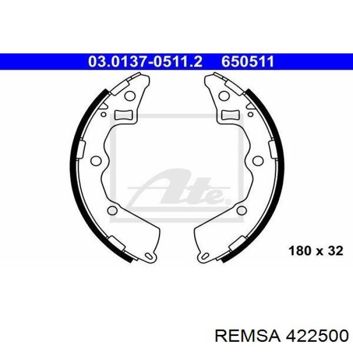 Задние барабанные колодки 422500 Remsa