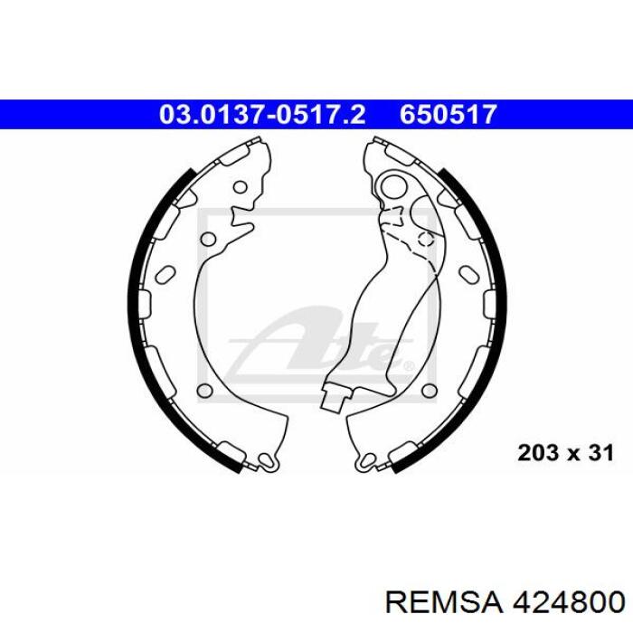 Тормоза рабочие задние ножные и тормозные барабаны Remsa 424800 цена, от 24.63 USD