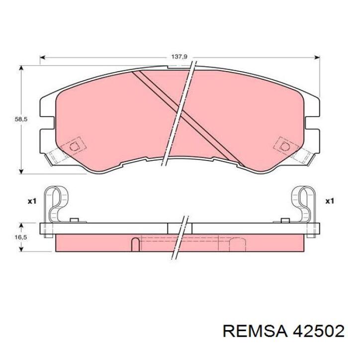 42502 Remsa Колодки передние
