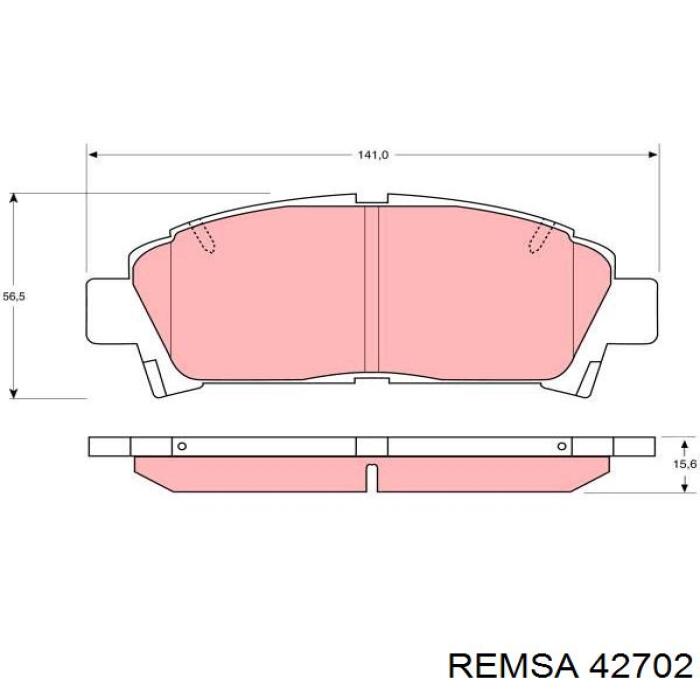 42702 Remsa колодки тормозные передние дисковые
