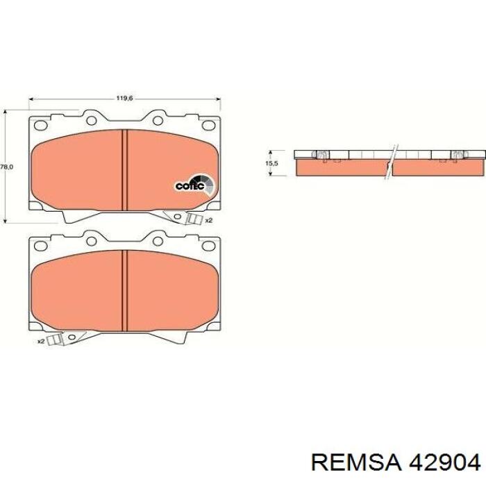 42904 Remsa Колодки передние