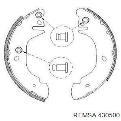 Задние барабанные колодки 430500 Remsa