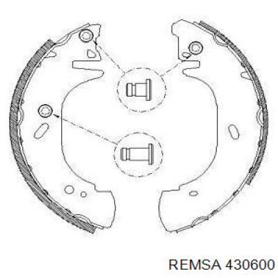 Задние барабанные колодки 430600 Remsa