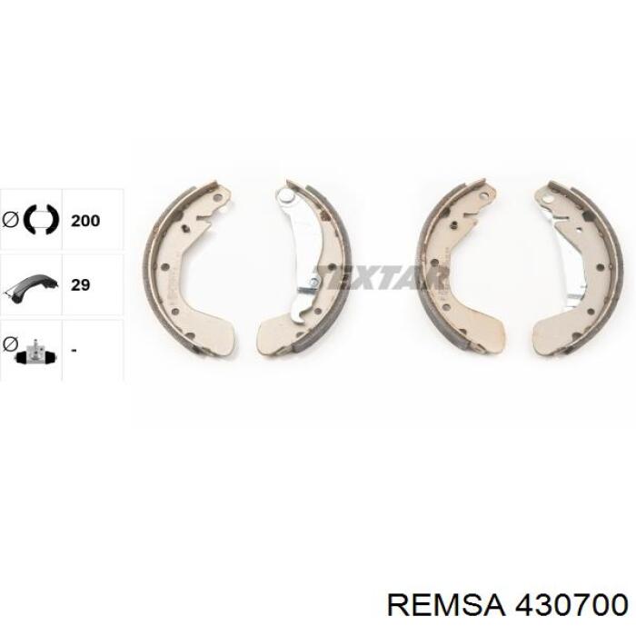 430700 Remsa Барабанные тормозные колодки