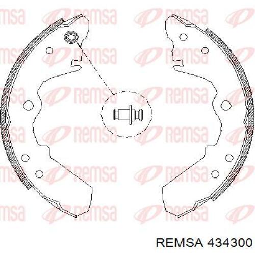 Zapatas de frenos de tambor traseras 434300 Remsa
