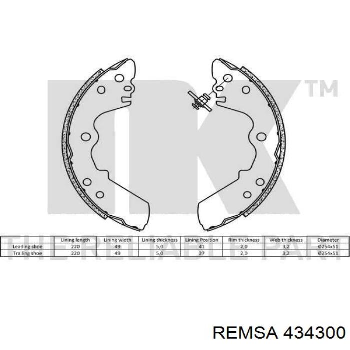 Тормоза рабочие задние ножные и тормозные барабаны Remsa 434300 цена, от 21.75 USD