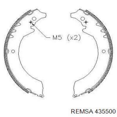 Задние барабанные колодки 435500 Remsa
