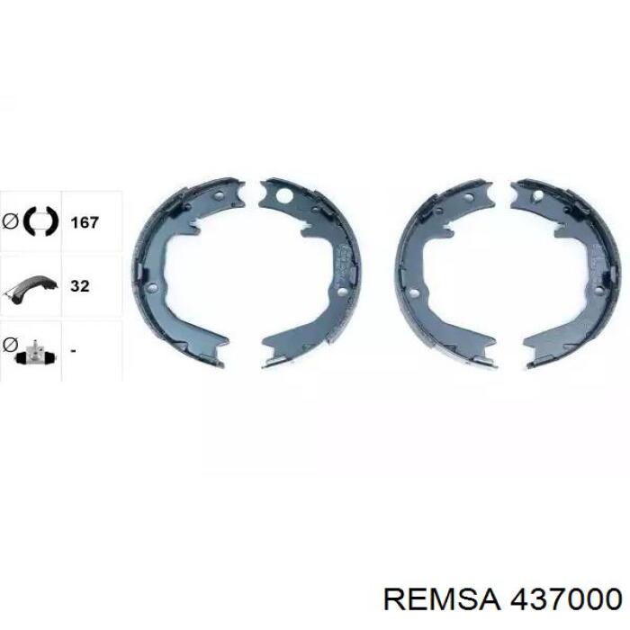 Купить 437000 Remsa Задние барабанные тормозные колодки
