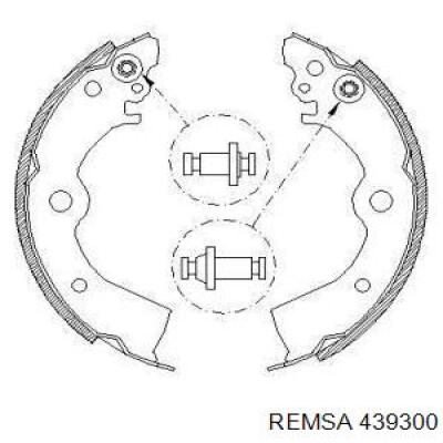 Задние барабанные колодки 439300 Remsa