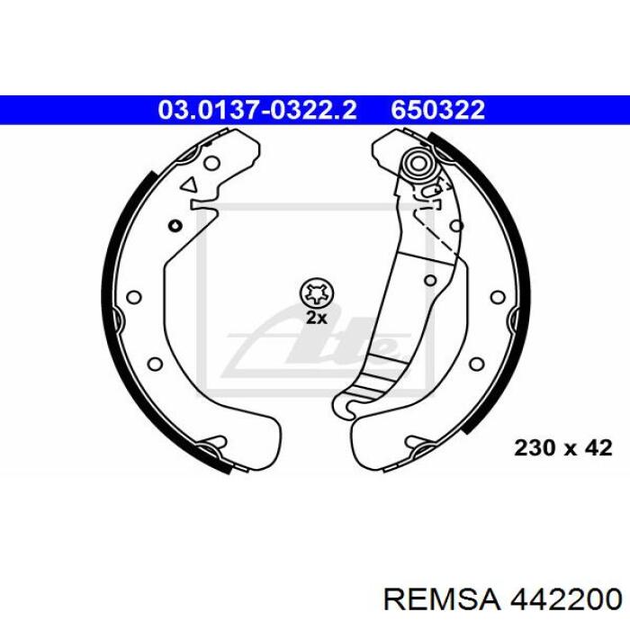 Тормоза рабочие задние ножные и тормозные барабаны Remsa 442200 цена, от 26.78 USD