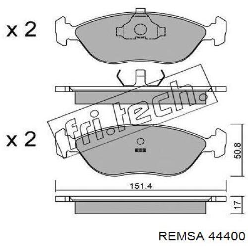 44400 Remsa колодки тормозные передние дисковые