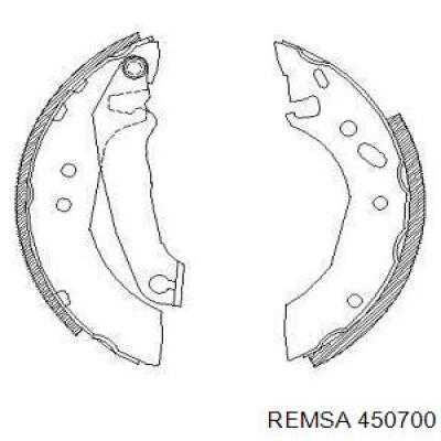 Zapatas de frenos de tambor traseras 450700 Remsa