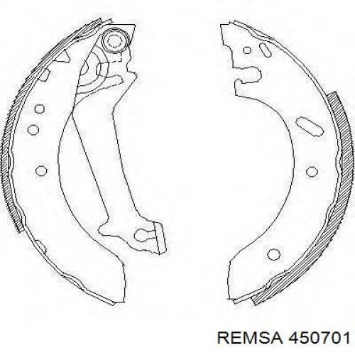 Задние барабанные колодки 450701 Remsa
