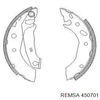 Колодки тормозные задние барабанные REMSA 450701