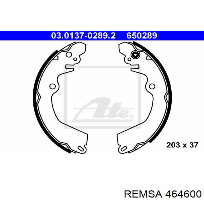 Задние барабанные колодки 464600 Remsa