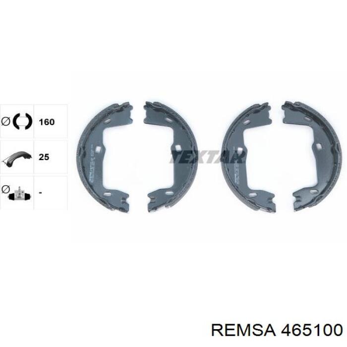 Juego de zapatas de frenos, freno de estacionamiento 465100 Remsa