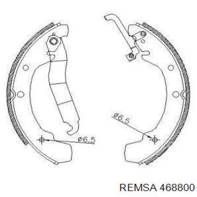 Задние барабанные колодки 468800 Remsa