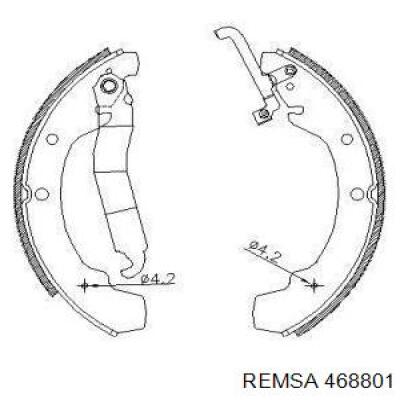 Задние барабанные колодки 468801 Remsa