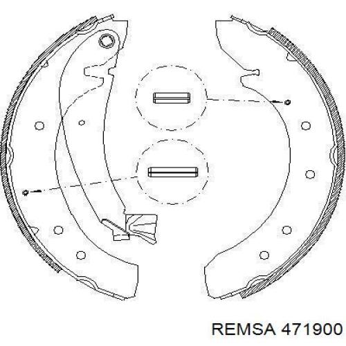 Задние барабанные колодки 471900 Remsa