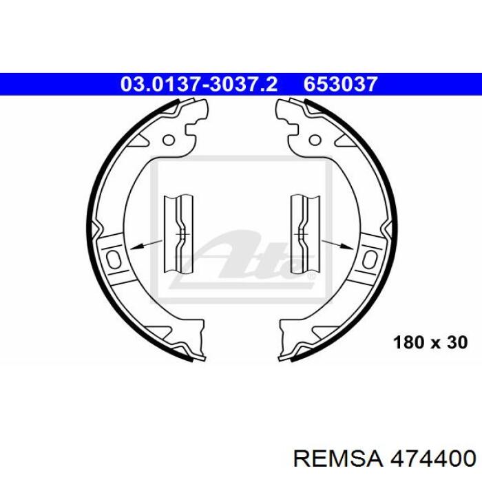Колодки стояночного тормоза Remsa 474400