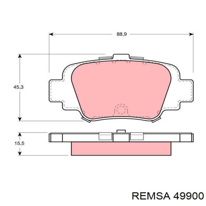 Задние тормозные колодки 49900 Remsa