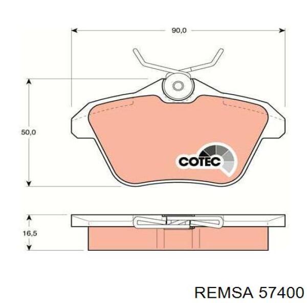 Передние тормозные колодки 57400 Remsa