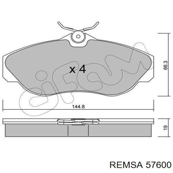 57600 Remsa Колодки передние