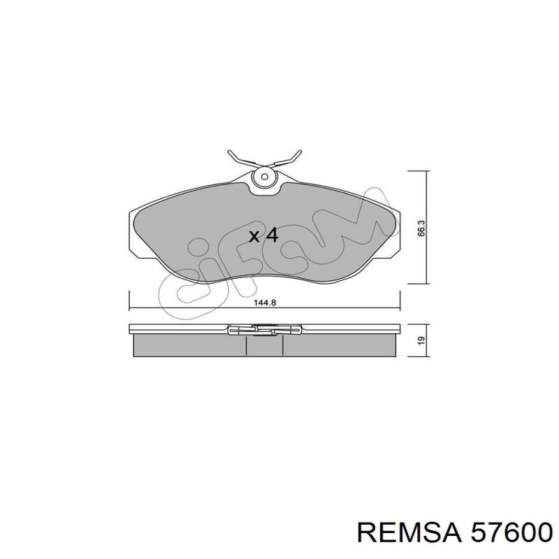 Передние тормозные колодки 57600 Remsa