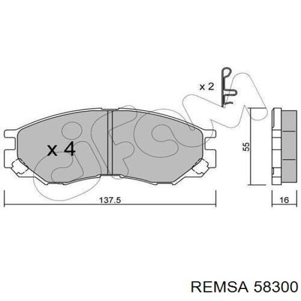 Передние тормозные колодки 58300 Remsa