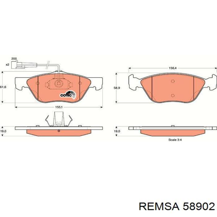 Купить 58902 Remsa Колодки тормозные