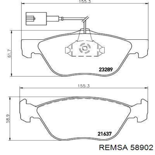 Тормозные колодки Remsa 58902