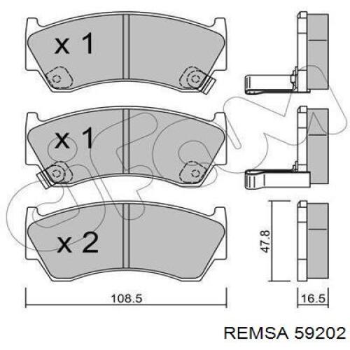59202 Remsa колодки тормозные передние дисковые