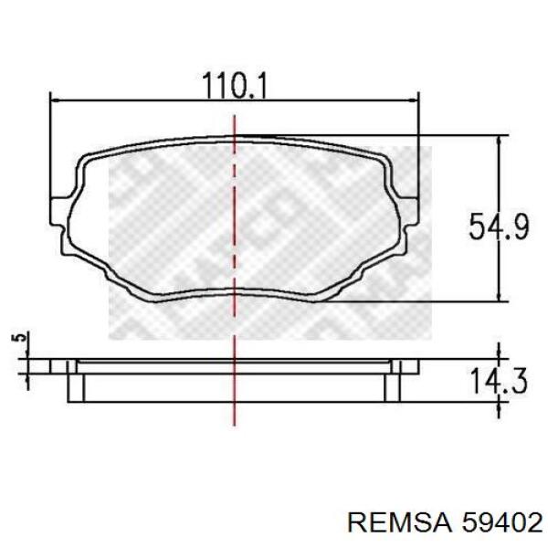Купить 59402 Remsa Колодки тормозные