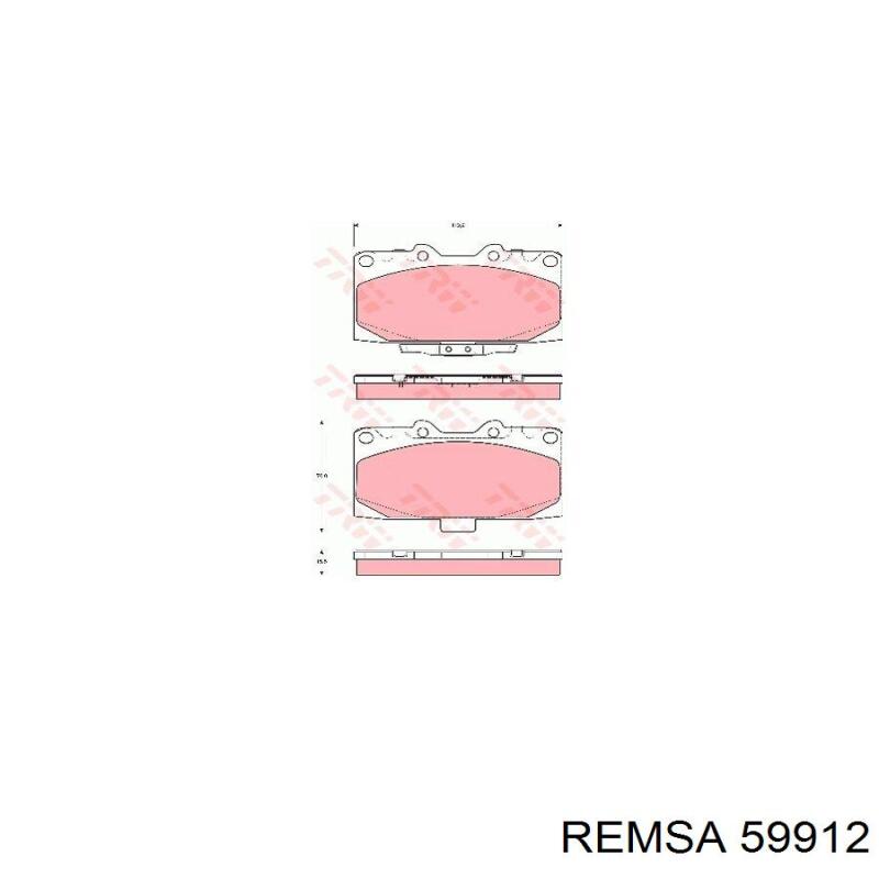 Передние тормозные колодки 59912 Remsa