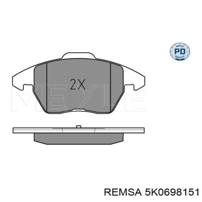 Передние тормозные колодки 5K0698151 Remsa